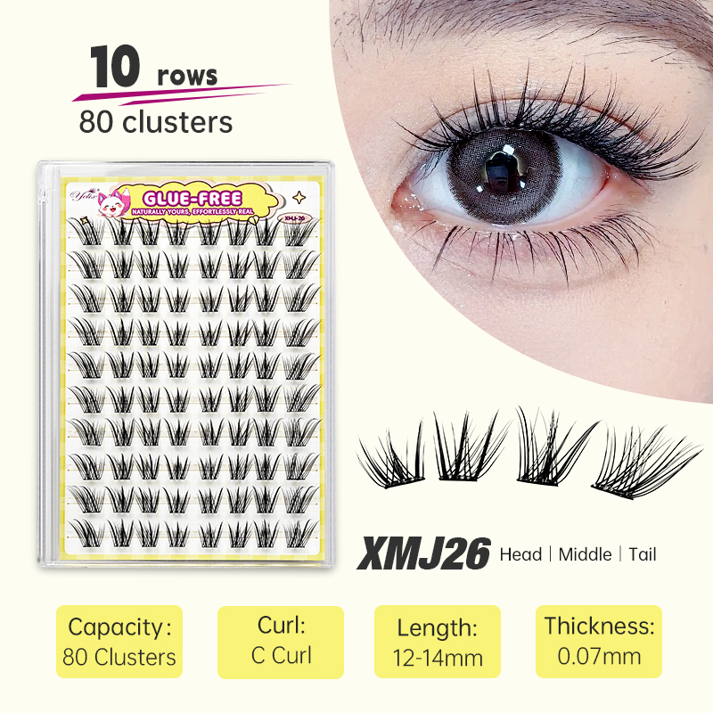 Eyelash Extension With Glue - Yelix Ciglia Finte Laterali Stile Volpe