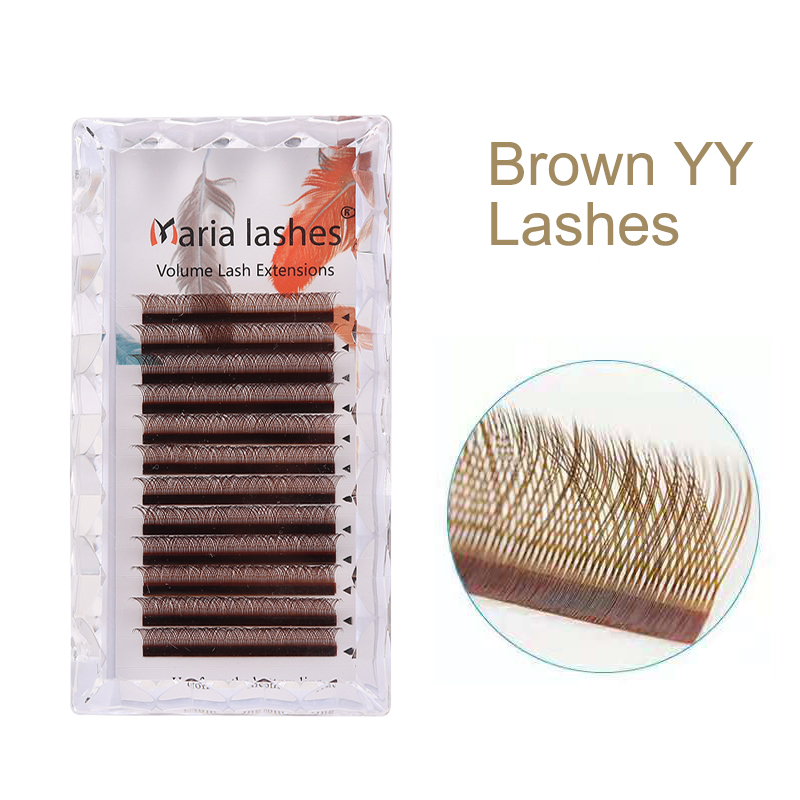 Eyelash Extension Yelix - MARIA Marrone YY Ciglia a forma