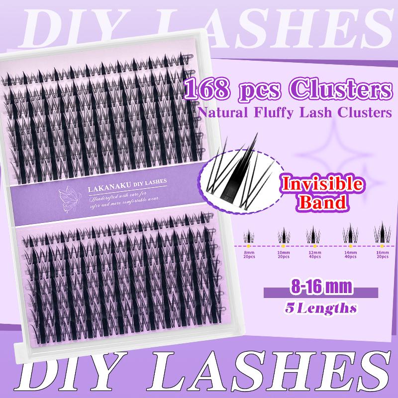 Eyelash Extension Natural - Ciglia Naturali a Ciuffetti, Applicazione Facile,