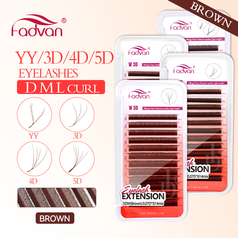 Eyelash Extension Yelix - FADVAN Marrone 4D/3D/5D ciglia a forma