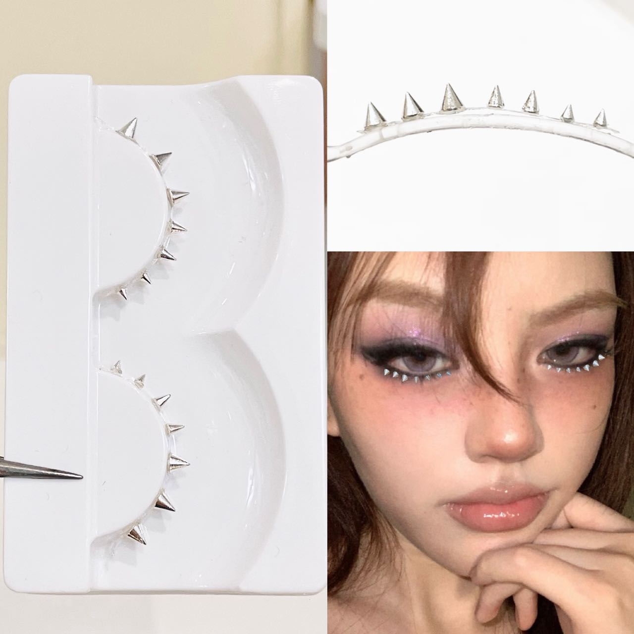 Eyelash Extension Natural - Doudoutian Ciglia Inferiori con Rivetti Argentati,