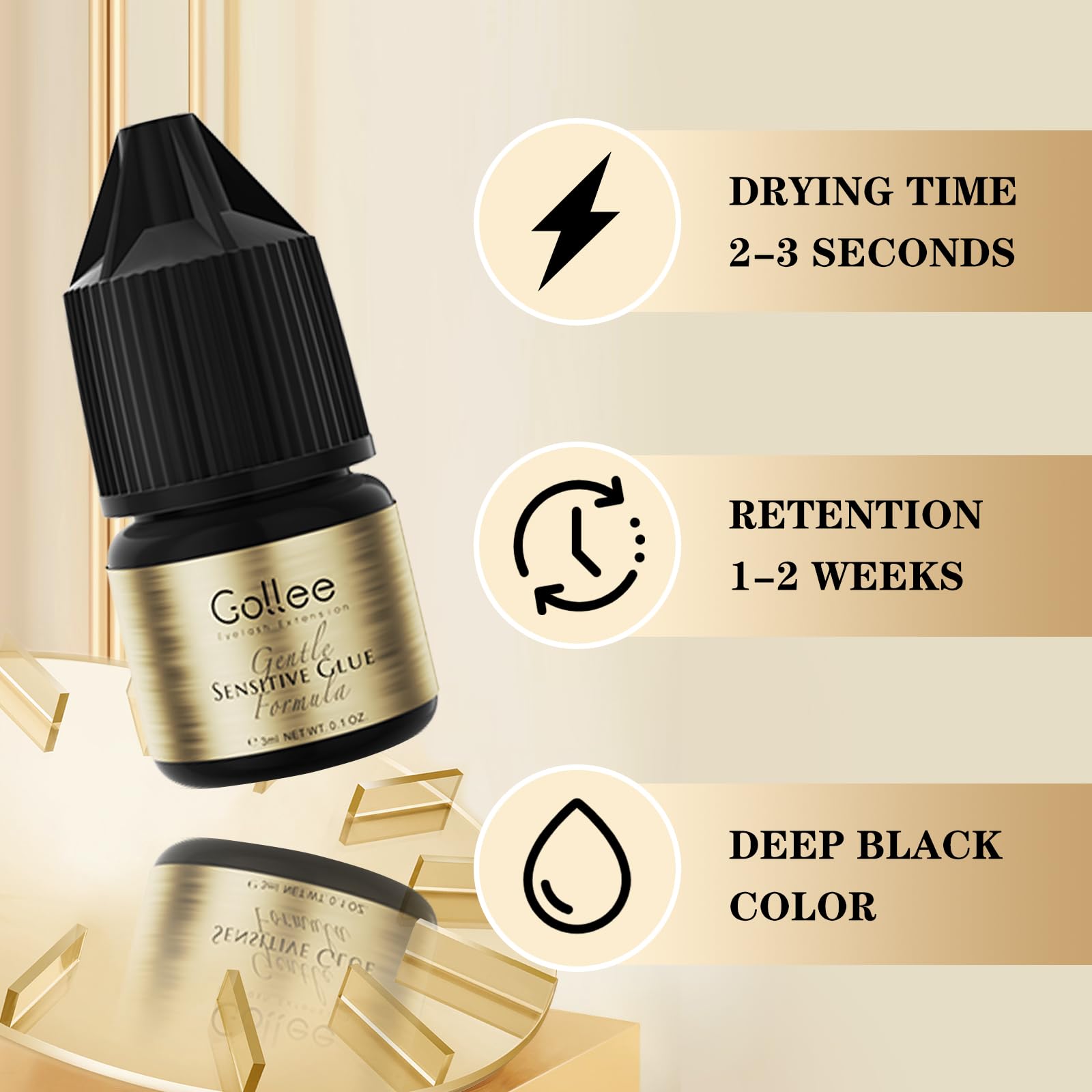 Gollee Adesivo per ciglia Clus - Eyelash Extension Glue For Sensitive Eyes recensione e prezzo