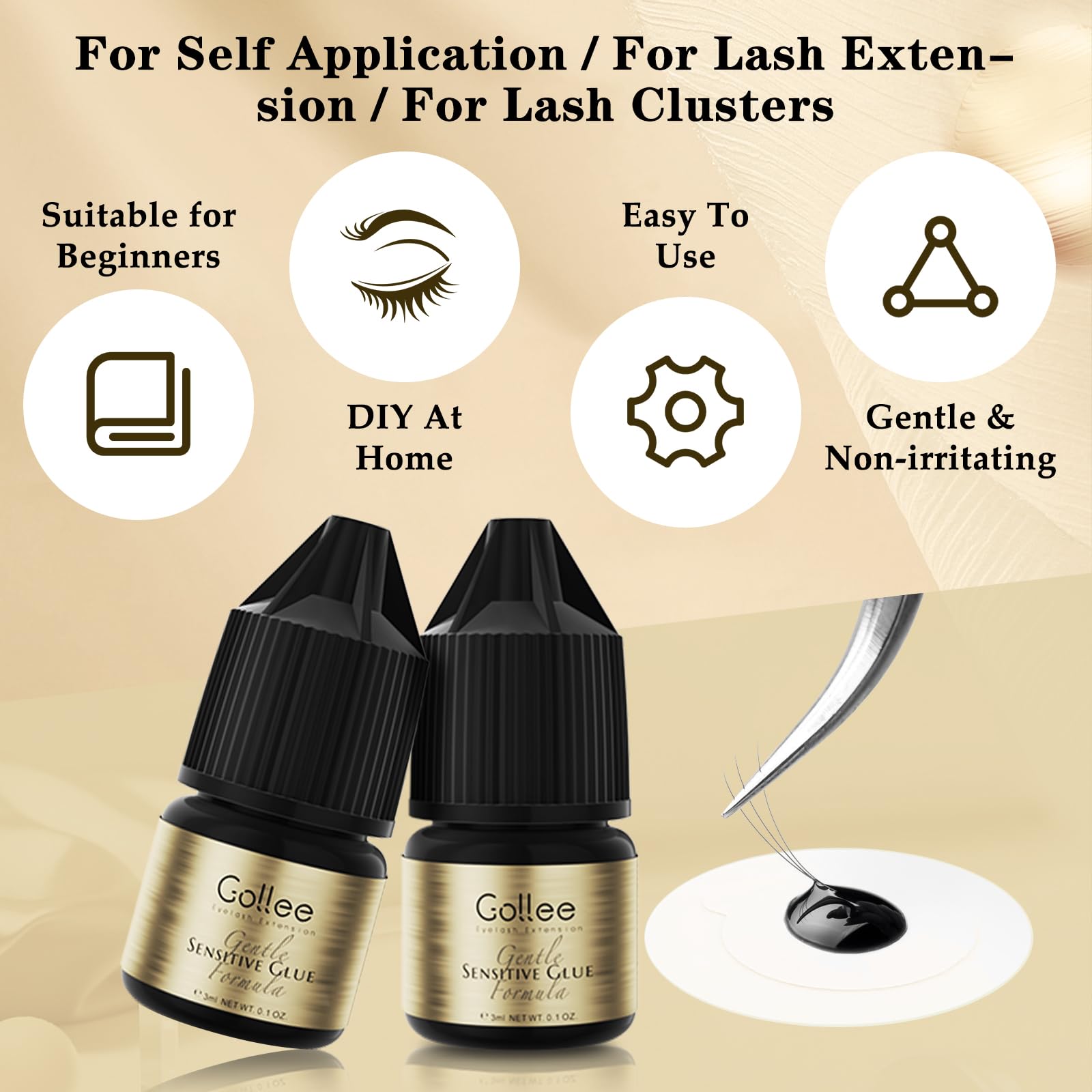 Gollee Adesivo per ciglia Clus - Eyelash Extension Glue For Sensitive Eyes recensione e prezzo