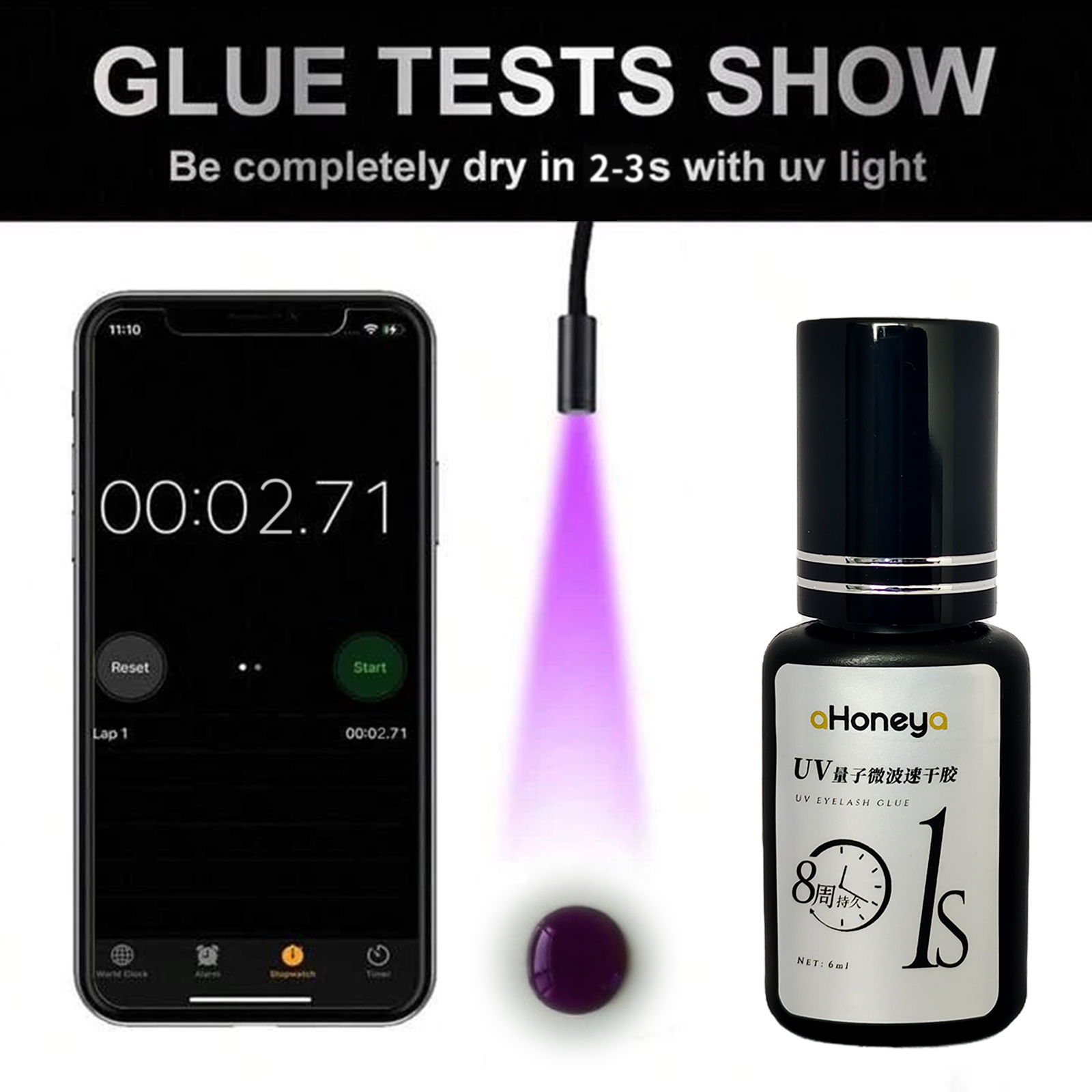 Colla per innesto ciglia UV da - Eyelash Extension Glue For Sensitive Eyes recensione e prezzo